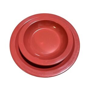 Vintage Texas Ware Dallas Ware Melamine Plate and Bowl Set Coral Pink MCM USA